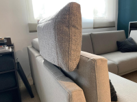 Rolf Benz - Corner sofa Cara 2020 fabric 14.162 stone gray shelf oak veneered runner steel umbra gray - 3