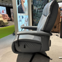 himolla - Relaxsessel 4561 Leder Longlife 24 Aqua Grau Blau Sternfuß Anthrazit Pulverbeschichtet - 4