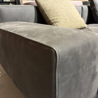 Molteni & C - Sofa Marteen Leder Scirocco SD995 Anthrazit Gestell Metall Matt Zinnfarbig Lackiert Inklusive Hocker Und Kissen - 2