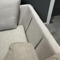 Gehlenborg Sitzmöbel - Ecksofa Living Lounge Romo Stoff Ruskin Platinum Grau Füße Buche Wenge Inklusive Hocker - 8