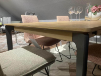 Venjakob - Esstisch ET282 Platte Satanaeiche Hell Geölt Gestell Metall Anthrazit Lackiert Inklusive Klappeinlage - 3