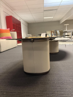 Giorgetti - 2er-Set Couchtisch Galet Platte Calacatta Marmor Rauchglas Gestell Leder Beige - 2