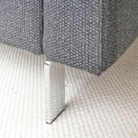 COR - Sofa Conseta Bezug Stoff 5010 Anthrazit Schmalfuß Chrom Bodenfrei Inklusive 2 Kissen - 8
