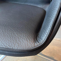 Walter Knoll - Schalensessel FK 6726 3GS Leder Safari 1203 Raven Schwarz Kreuzfuß Drehbar Metall Poliert - 4