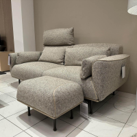 Jori - Sofa Eden Stoff Bembebis C0704 Grau Beige Fuß Metall Bronze Schwarz Matt Inklusive Armlehnkissen - 3