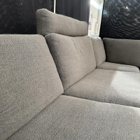 COR - Ecksofa Conseta Stoff 8078 Tabak Anthrazit Metallkufe F04 Stahl Feinstruktur Mit Kopfstütze - 2