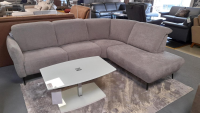 Arco - Ecksofa 50021 Stoff Ebba Quarz Grau Fuß Schwarz mit Kopfteilverstellung - 4