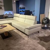 SEDDA - Wohnlandschaft Diva Stoff Liverpool Natur 16 Beige Fuß Aluminium Schwarz Matt Mit Wärmesystem - 6