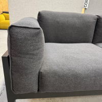 COR - Sofa Elm 22211 Stoff 8073 Anthrazit Gestell Eiche M20 Lack Schwarz Mit Niedrigen Armlehnen - 7