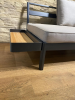 Weishäupl - Liegenelement Minu Stoff Panama Lino Beige Braun Aluminium Pulverbeschichtet - 3