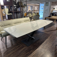 Contur - Esstisch Savona B Platte Keramik Saturio Grey White Grau Weiß Matt Gestell Metall Anthrazit 44 Pulverbeschichtet - 9