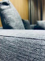 Walter Knoll - Ecksofa Jaan Living Stoff Gaia 7886 Tourmaline Grau Füße Matt Schwarz Pulverbeschichtet Mit Ablageboard Glas Schwarz Mit Kissen - 6