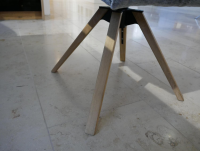 Natura - 4er-Set Schalenstuhl Nashville Stoff Wing Pump Grau Holz Eiche Geölt - 2