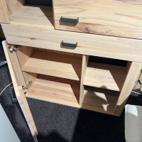 Natura - Highboard Cartago Astbuche Massiv Bianco Geölt Weißgeölt Gestell Metall Anthrazit - 3