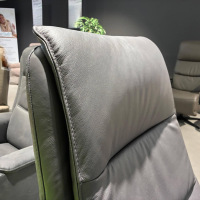 Polsteria - Relaxsessel Relaxa Feeling HV Leder Longlife Evita Anthrazit Sternfuß Edelstahl Schwarz Gebürstet - 5