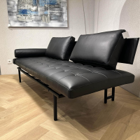 IP Design - Liege Campus de Luxe Leder Galaxy Schwarz Gestell Metall Schwarz Matt Inklusive Nackenrolle - 3