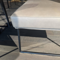 Haas - Bank Columbo Leder Rancho 1805 Fango Beige Metallgestell Rundrohr Schwarz Lackiert - 3