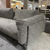 WK Wohnen - Sofa WK 590 Stoff Nizza 92 Stahl Grau Metallkufe U Flach Schwarz - 5