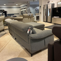 Polsteria - Ecksofa Paulina B Stoff Space Khaki 757 Grün Grau Füße Metall Schwarz Matt Mit Verstellbarer Kopfstütze - 7