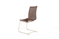 Lavida - 4er Set Freischwinger Jenny Vollgeflecht Coffe Creme Braun Untergestell Rundrohr Edelstahl - 4