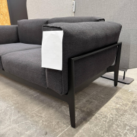 COR - Sofa Elm 22211 Stoff 8073 Anthrazit Gestell Eiche M20 Lack Schwarz Mit Niedrigen Armlehnen - 8