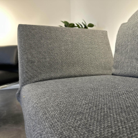 Brühl - Funktionssofa Moule Stoff 3650 96 Grau Kufe Schwarz Pulverbeschichtet Inklusive Drehsitz Beidseits - 2