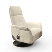 himolla - Sessel 9361 Quartett Leder Longlife Rustika Wolke Weiß Tellerfuß Metall Edelstahloptik Inkl. Aufstehhilfe - 9