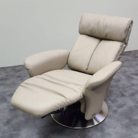 himolla - Relaxsessel Easyswing "S" 2-Motorisch Leder 35 Mariposa Alabaster Beige Mit Tellerfuß Edelstahl - 4