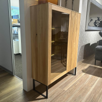 Contur - Highboard Mileto C Asteiche Gebürstet Geölt Gestell Metall Schwarz Mit LED Beleuchtung - 5