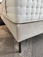 Schramm - Boxspringbett Basis 18 Stoff Bella 2690 Platinum Grau Füße GE Anthrazit Kopfteil Change K111 80 Mit Matratzen - 5