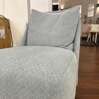 Rom - Sessel Hugo King Stoff Bubble Ice Blau Drehfuß Schwarz - 2