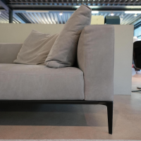 Walter Knoll - Recamiere Jaan Living 783 25 Cover Leather Velvet Chia Gray With Storage Board Saddle Black Black And Cushions - 5