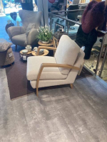 Natura - Sessel Karasu Stoff 0 Retro Bliss 02 Creme Beige Gestell Massivholz - 6