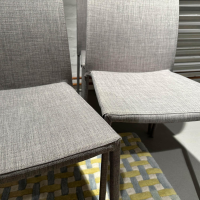 Ligne Roset - 4er-Set Stuhl Slim Chair Stoff Grau Gestell Metall - 6