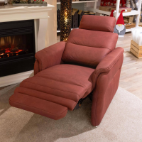 OrthoSedis - Polstergarnitur Stoff Ares Bordeaux Rot Fuß Aluminium Poliert Inklusive Kissen - 6