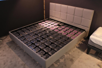 Tempur - Bett Relax 180x200 Stoff Ash Grau mit Lattenrost und 2 Matratzen - 3