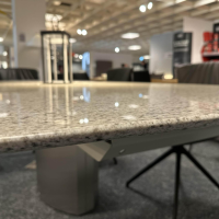 Draenert - Esstisch Adler 1224 Platte Granit Polar Poliert Grau Sockel Oval Edelstahl Matt Geschliffen Ohne Rollen - 3