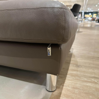 Erpo - Ecksofa Classics 500 Leder 43.860 Lava Grau Braun Metallfuß Rund Hochglanz - 7