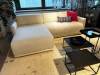 Christine Kröncke - Schlafsofa Bente Stoff Matteo Ecrue 090 Beige Grau Füße Schwarz Mit Longchair - 5