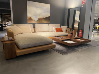 Rolf Benz - Ecksofa Sina Stoff 26 383 Sandgelb Beige Korpus Leder 38 111 Ockerbraun Füße Metall Verkehrsschwarz Inklusive Couchtisch Und Anstellregal - 3