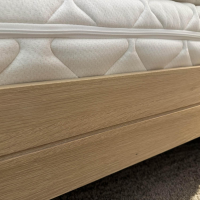 Team 7 - Bett Float L7 Kopfteil Naturleder 77720 Umbra Braun Gestell Eiche Weißöl Inklusive Matratzen Und Topper - 3