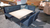K+W - Essgruppe Step Two 343021 Bank Und Stuhl Stoff 2255 58 Marine Blau Tisch Arsian Eiche Nachbildung - 5