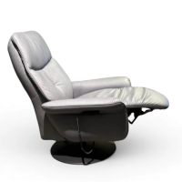 himolla - Sessel 8951 Easy-Swing Leder Longlife Sea Grau Tellerfuß Metall Schwarz Pulverbeschichtet Inkl. Aufstehhilfe - 11