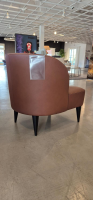 Violetta - Sessel Lisa Leder 70 Cognac Braun Füße Massivholz Schwarz - 5
