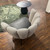 KFF - Sessel Gaia Lounge Sitz Leder Rawhide Schwarz Rücken Stoff Ascot Toffee Beige Gestell Metall Schwarz - 5