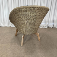 Cane Line - Loungesessel Peacock 402 Kunstfasergeflecht Natural Braun Gestell Teakholz Natur Geölt Mit Kissensatz Taupe Grau - 3