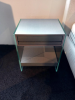 Swissflex - Nachttisch SF Eiche Anthrazit Glas Mit Schubkasten und Ablageboard - 6
