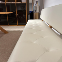 Team 7 - Polsterbank Yps BY24PO Leder L1 Origon 71018 Weiß Gestell Kernbuche Naturöl - 6