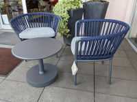 Fast - Outdoor table group Play dark blue powder-coated with lounge chair Ria - 10