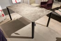 Mobitec - Esstisch Terra Platte MDF Auflage Keramik Emparador Grau Gestell Metall Schwarz - 4